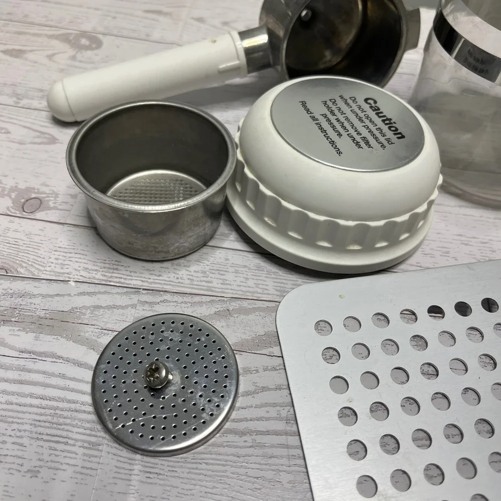 Krups Espresso Mini Replacement‎ Parts Carafe Portafilter Basket Cap White